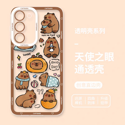 Cute Animal Capybara | Capybara Winter Comic Style - Phone Case Samsung Galaxy S25 S24 S23 S22 S21 FE Ultra Edge