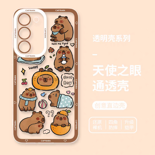 Cute Animal Capybara | Capybara Winter Comic Style - Phone Case Samsung Galaxy S25 S24 S23 S22 S21 FE Ultra Edge