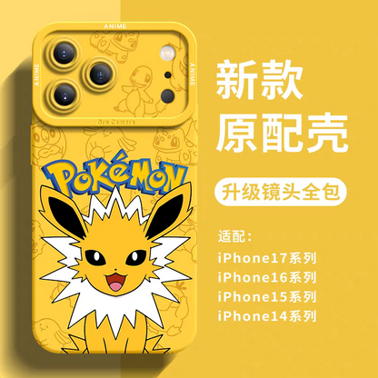 Japanese Cartoon Silicone Case Eevee Evolution | Vaporeon Jolteon Flareon Espeon Umbreon Leafeon Glaceon Sylveon - iPhone Case 6 7 8 PLUS SE2 XS XR X 11 12 13 14 15 16 16e 17 Pro Promax 12mini 13mini
