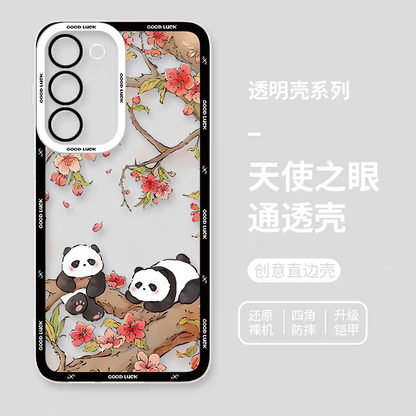 Cute Animal Panda | Panda on Flower Tree - Phone Case Samsung Galaxy S25 S24 S23 S22 S21 FE Ultra Edge