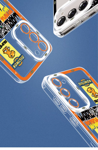 Anime Digimon Digital Monster Pixel Game Version | War Greymon - Phone Case Samsung Galaxy S25 S24 S23 S22 S21 FE Ultra Edge