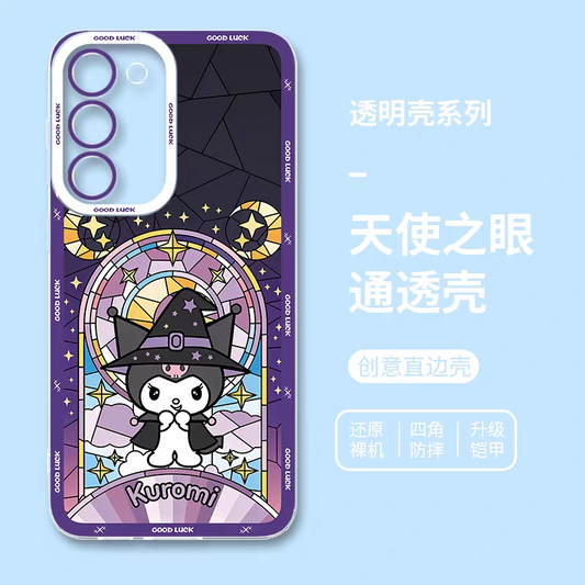 Japan Cartoon Halloween Glass Window Version | Kuromi - Phone Case Samsung Galaxy S25 S24 S23 S22 S21 FE Ultra Edge
