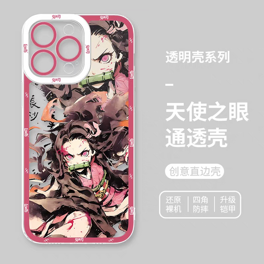 Japanese Anime Kimetsu no Yaiba Demon Slayer Fighting Style | Nezuko - iPhone Case 7 8 PLUS SE2 XS XR X 11 12 13 14 15 16 16e 17 Pro Promax 12mini 13mini