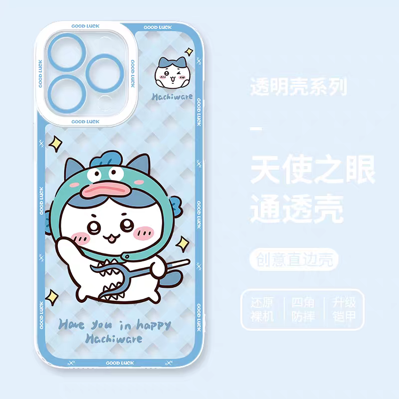 Japanese Cartoon Chiikawa | Hachiware X Hangyodon - iPhone Case 6 7 8 PLUS SE2 XS XR X 11 12 13 14 15 16 16e 17 Pro Promax 12mini 13mini