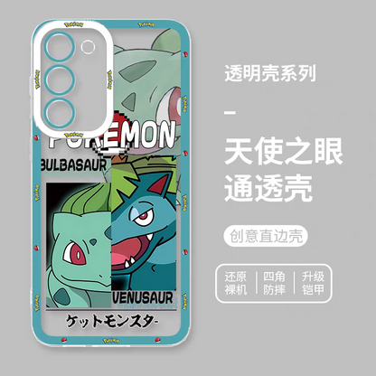 Japan Cartoon Pokemon Half Face Version | Bulbasaur Venusaur - Phone Case Samsung Galaxy S25 S24 S23 S22 S21 FE Ultra Edge