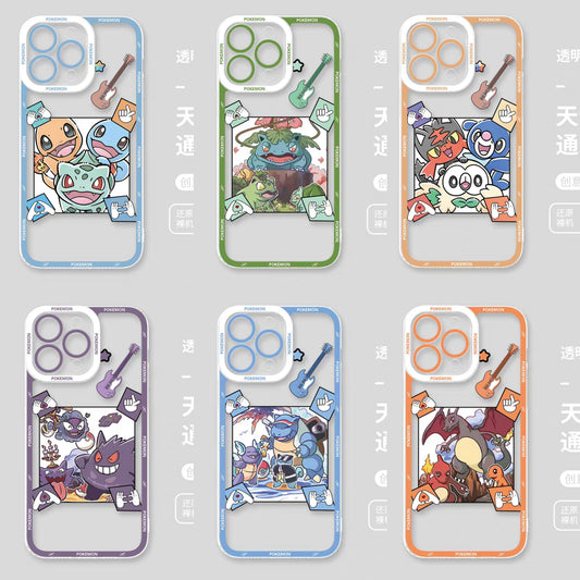 Japan Cartoon Pokemon Rock Band Party | 6 Styles - iPhone Case PLUS SE2 XS XR X 11 12 13 14 15 16 16e 17 17e Pro Promax 12mini 13mini