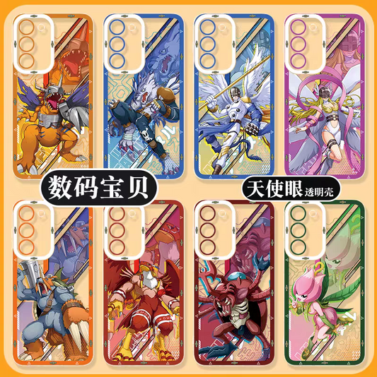 Japanese Cartoon Digimon Adventure Digital Monster Perfect Ultimate Version | Metal Greymon Were Garurumon Angemon Angewomon Zudomon Garudamon Kabuterimon Lillymon - Phone Case Samsung Galaxy S26 S25 S24 S23 S22 S21 FE Ultra Edge