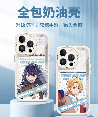 Japanese Cartoon Oshi no Ko Silicone Case | White Version 6 Styles - iPhone Case PLUS SE2 XS XR X 11 12 13 14 15 16 16e 17 17e Pro Promax 12mini 13mini
