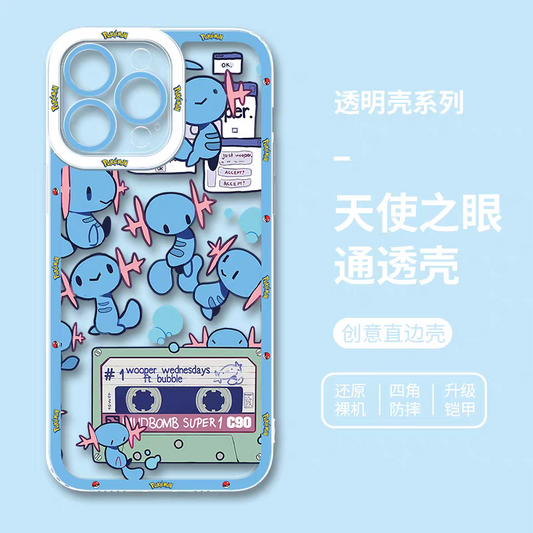 Japan Cartoon Pokemon | Blue Wooper Song - iPhone Case 6 7 8 PLUS SE2 XS XR X 11 12 13 14 15 16 16e 17 Pro Promax 12mini 13mini