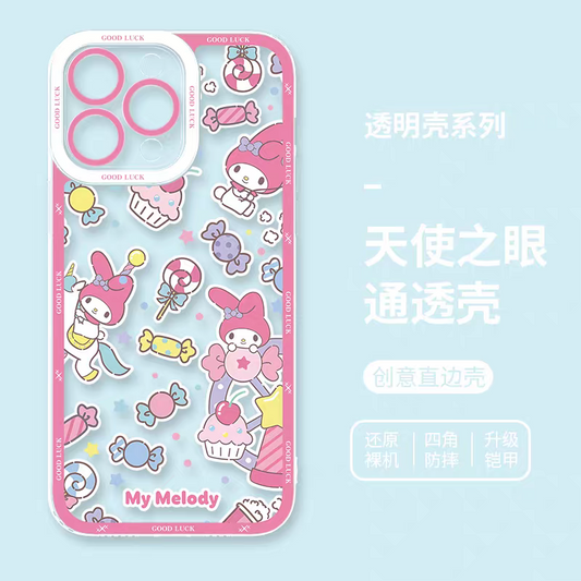 Japan Cartoon Sweets Pastel | My Melody - iPhone Case 6 7 8 PLUS SE2 XS XR X 11 12 13 14 15 16 16e 17 Pro Promax 12mini 13mini