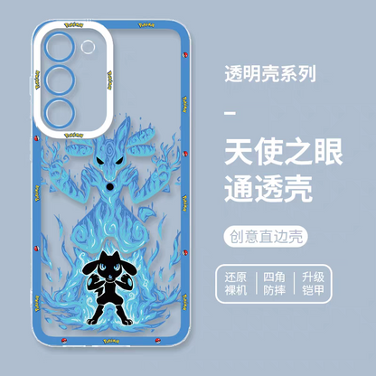 Japan Cartoon Pokemon Evolution Soul Version | Riolu Lucario - Phone Case Samsung Galaxy S25 S24 S23 S22 S21 FE Ultra Edge