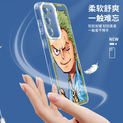 アニメ ワンピース ビッグフェイス バージョン パート1 | サンジ ナミ ロビン ジンベエ チョッパー フランキー ブルック ウソップ 8スタイル - スマホケース Samsung Galaxy S26 S25 S24 S23 S22 S21 FE Ultra Edge