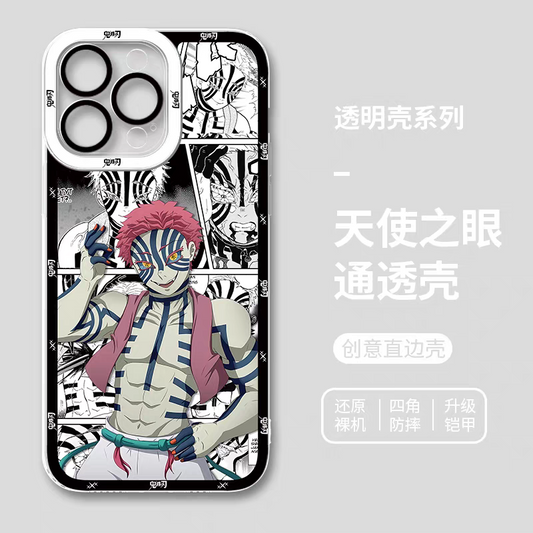 Japanese Anime Kimetsu no Yaiba Demon Slayer Comic with Anime Style | Akaza Hakuji - iPhone Case 6 7 8 PLUS SE2 XS XR X 11 12 13 14 15 16 16e 17 Pro Promax 12mini 13mini