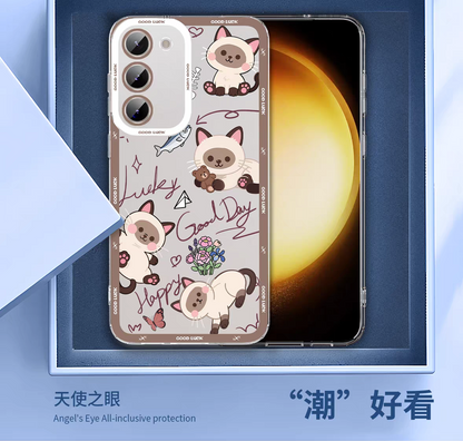 Japan Style Simple Cute Animals Style | Cats & Dogs Lucky Day 8 Styles - Phone Case Samsung Galaxy S26 S25 S24 S23 S22 S21 FE Ultra Edge