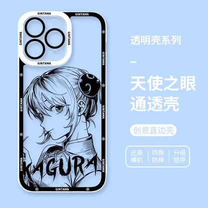 Japanese Anime Gintama Anime and Drawing Version | Part1 8 Styles Sakata Gintoki Kagura Elizabeth - iPhone Case PLUS SE2 XS XR X 11 12 13 14 15 16 16e 17 17e Pro Promax 12mini 13mini