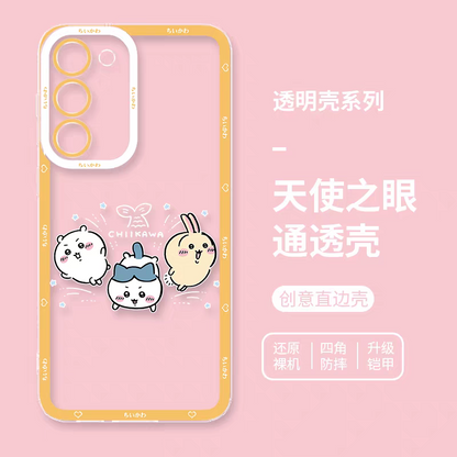 Japanese Cartoon Chiikawa | Chiikawa Hachiware Usagi Jump - Phone Case Samsung Galaxy S25 S24 S23 S22 S21 FE Ultra Edge