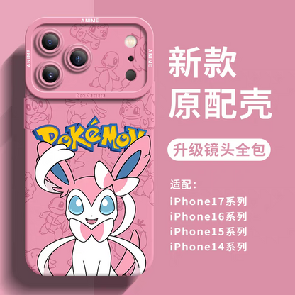 Japanese Cartoon Silicone Case Eevee Evolution | Vaporeon Jolteon Flareon Espeon Umbreon Leafeon Glaceon Sylveon - iPhone Case 6 7 8 PLUS SE2 XS XR X 11 12 13 14 15 16 16e 17 Pro Promax 12mini 13mini