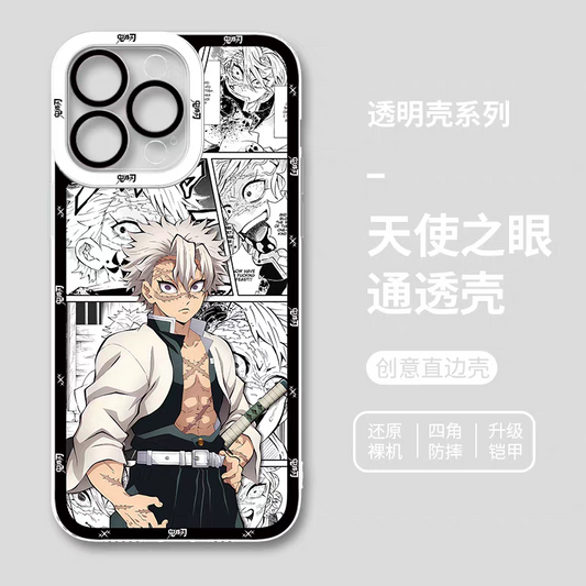 Japanese Anime Kimetsu no Yaiba Demon Slayer Comic with Anime Style | Shinazugawa Sanemi - iPhone Case 6 7 8 PLUS SE2 XS XR X 11 12 13 14 15 16 16e 17 Pro Promax 12mini 13mini