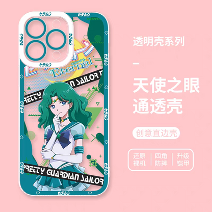 Japanese Cartoon Sailor Girl | Sailor Neptune - Sailormoon iPhone Case 6 7 8 PLUS SE2 XS XR X 11 12 13 14 15 16 16e 17 Pro Promax 12mini 13mini