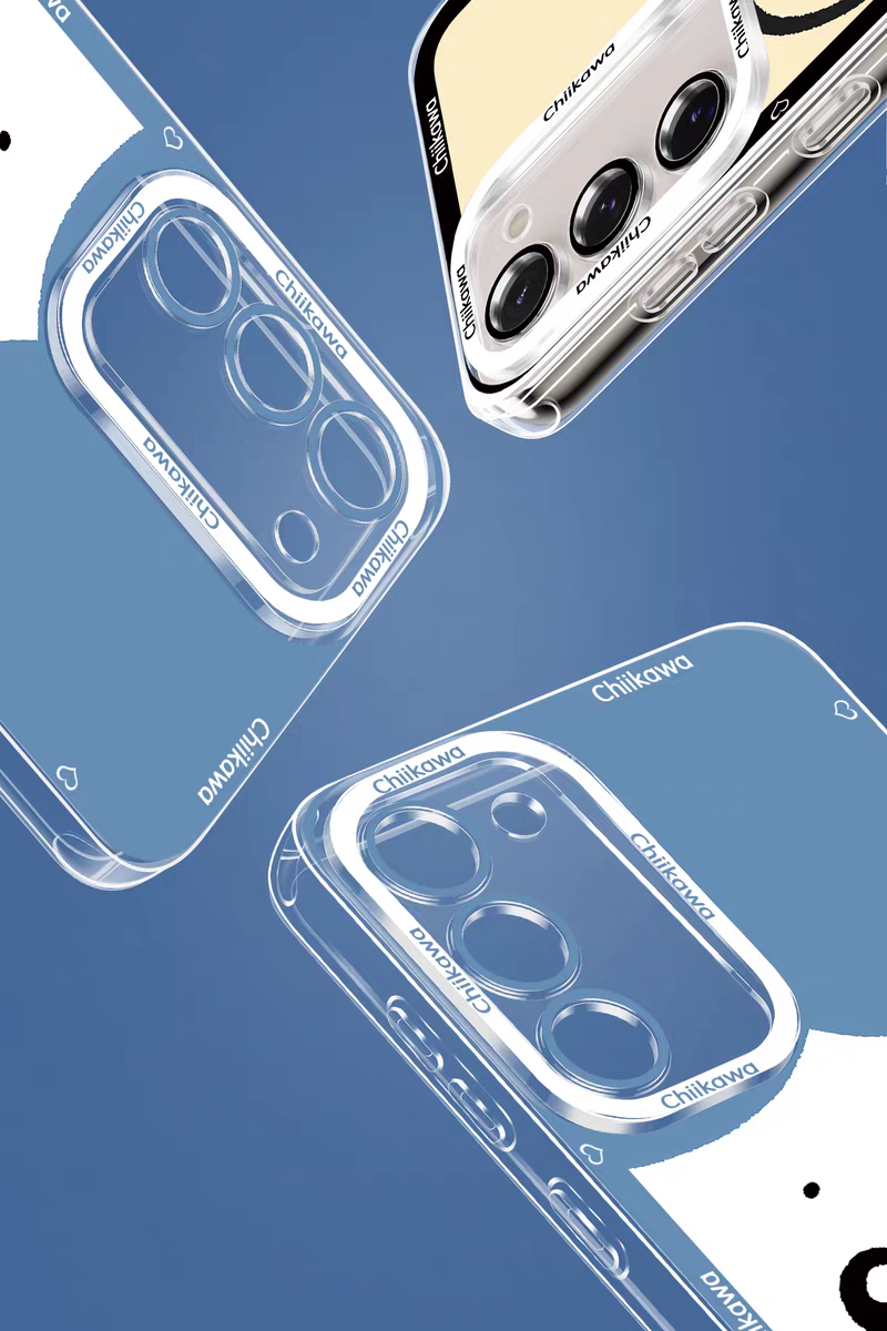 Japanese Cartoon Chiikawa Big Face | Chiikawa Hachiware Usagi Momonga Kurimanju Rakko Shisa Crab - Phone Case Samsung Galaxy S25 S24 S23 S22 S21 FE Ultra Edge