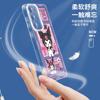 Japanese Cartoon Kuromi | with Chery - Phone Case Samsung Galaxy S25 S24 S23 S22 S21 FE Ultra Edge