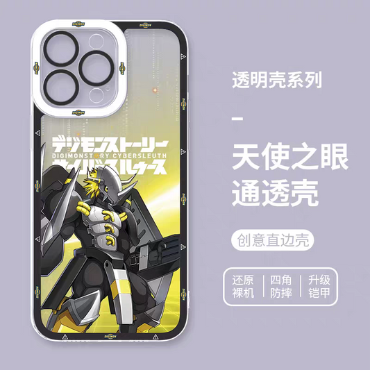 Japanese Cartoon Digimon Adventure Digital Monster Digimonstory Cybersleuth Version | Black War Greymon - iPhone Case 7 8 PLUS SE2 XS XR X 11 12 13 14 15 16 16e 17 Pro Promax 12mini 13mini