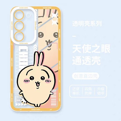 Japanese Cartoon Chiikawa | Big Happy Usagi - Phone Case Samsung Galaxy S25 S24 S23 S22 S21 FE Ultra Edge