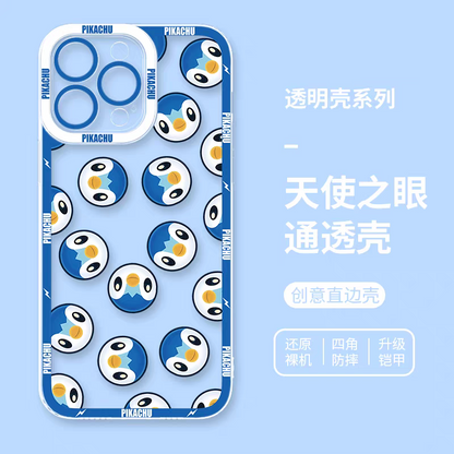 Japan Cartoon Pokemon Full Happy Face Verison | Piplup - Phone Case Samsung Galaxy S25 S24 S23 S22 S21 FE Ultra Edge21 FE Ultra Edge