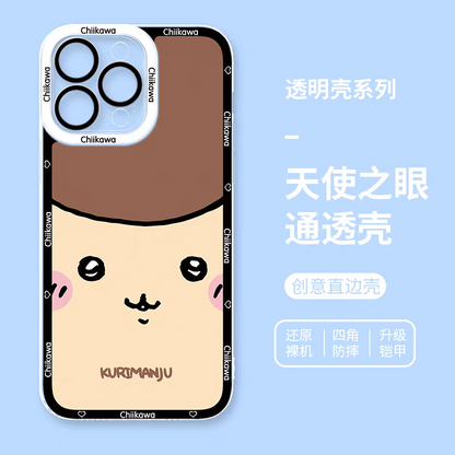 Japanese Cartoon Chiikawa Big Face | Chiikawa Hachiware Usagi Momonga Kurimanju Rakko Shisa Crab - iPhone Case 6 7 8 PLUS SE2 XS XR X 11 12 13 14 15 16 16e 17 Pro Promax 12mini 13mini