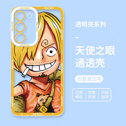 アニメ ワンピース ビッグフェイス バージョン パート1 | サンジ ナミ ロビン ジンベエ チョッパー フランキー ブルック ウソップ 8スタイル - スマホケース Samsung Galaxy S26 S25 S24 S23 S22 S21 FE Ultra Edge