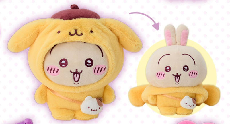[Pre-Order] Japan ChiiKawa X Sanrio Series 4 | ChiiKawa Hachiware Usagi Momonga Crab Crossover Sanrio Characters Costume Plush Doll - Kawaii items Room Decoration doll - KawaiiGiftLand