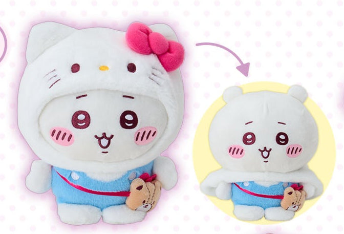 [Pre-Order] Japan ChiiKawa X Sanrio Series 4 | ChiiKawa Hachiware Usagi Momonga Crab Crossover Sanrio Characters Costume Plush Doll - Kawaii items Room Decoration doll - KawaiiGiftLand