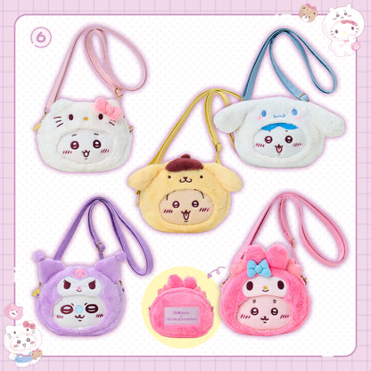 [Pre-Order] Japan ChiiKawa X Sanrio Series 4 | ChiiKawa Hachiware Usagi Momonga Crab Crossover Sanrio Characters Costume Cute Icon Crossbody Bag - Kawaii items Room Decoration - KawaiiGiftLand