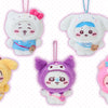 日本ちいかわXサンリオシリーズ4｜ちいかわ ハチワレ うさぎ モモンガ カニ クロスオーバー サンリオキャラクターズ コスチューム ミニぬいぐるみ キーホルダー - 可愛いアイテム 部屋飾り 人形