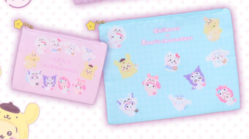 [Pre-Order] Japan ChiiKawa X Sanrio Series 4 | ChiiKawa Hachiware Usagi Momonga Crab Crossover Sanrio Characters Costume Cute Icon Eco Bag Tote Bag Flat Pouches - Kawaii items Room Decoration - KawaiiGiftLand