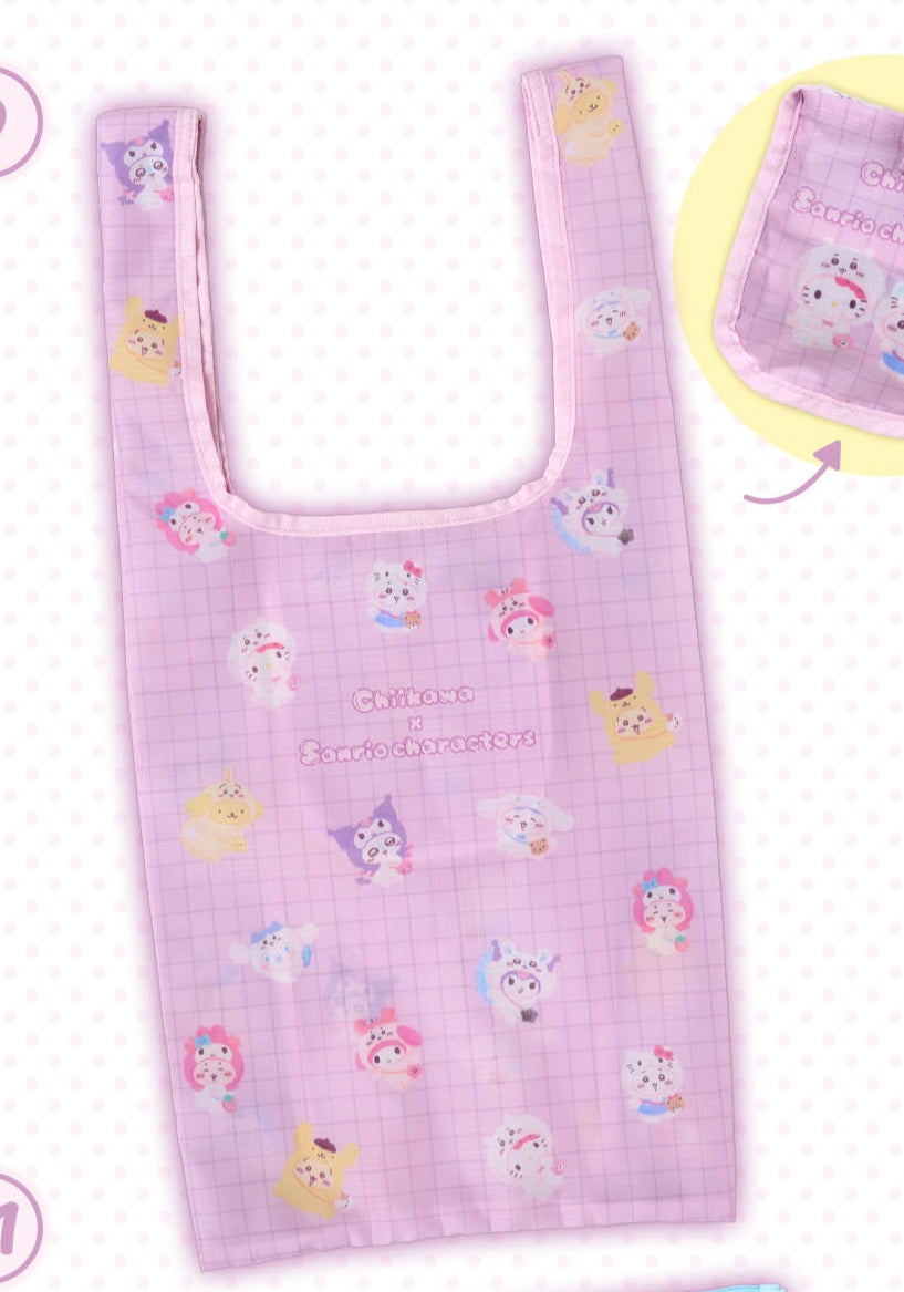 [Pre-Order] Japan ChiiKawa X Sanrio Series 4 | ChiiKawa Hachiware Usagi Momonga Crab Crossover Sanrio Characters Costume Cute Icon Eco Bag Tote Bag Flat Pouches - Kawaii items Room Decoration - KawaiiGiftLand