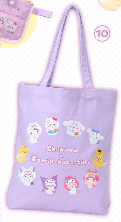 [Pre-Order] Japan ChiiKawa X Sanrio Series 4 | ChiiKawa Hachiware Usagi Momonga Crab Crossover Sanrio Characters Costume Cute Icon Eco Bag Tote Bag Flat Pouches - Kawaii items Room Decoration - KawaiiGiftLand