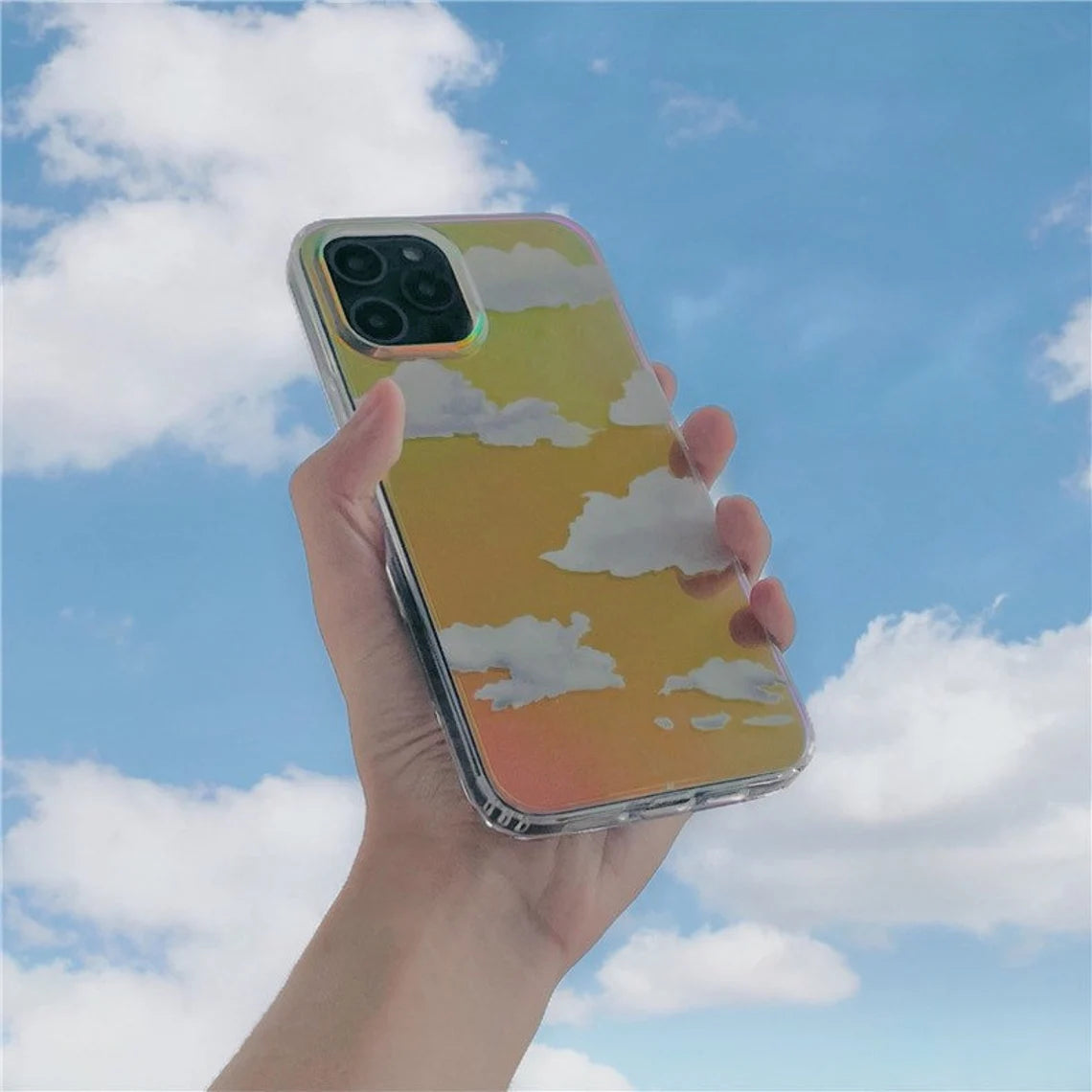 Like Real Sky with Clouds Aurora Laser iPhone Case 11 12 13 14 15 Pro Promax