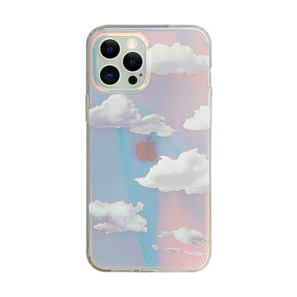 Like Real Sky with Clouds Aurora Laser iPhone Case 11 12 13 14 15 Pro Promax