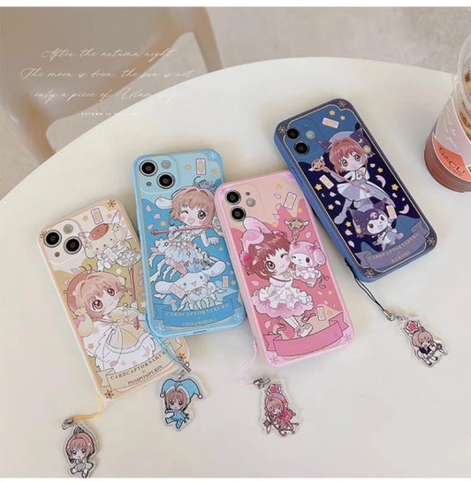 Colour CardCaptorSakura with My Melody Kuromi Cinnamoroll Pompompurin iPhone Case 6 7 8 PLUS SE2 XS XR X 11 12 13 14 Pro Promax 12mini 13mini