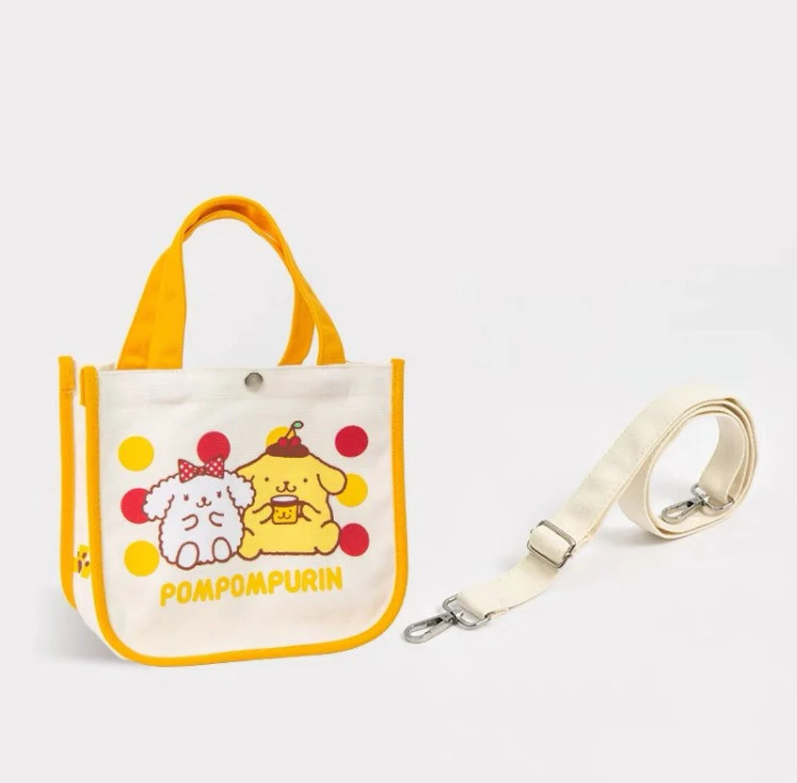 Sanrio 2ways Tote Bag Hello Kitty My Melody Cinnamoroll Pompompurin Shoulder Bag Handbag