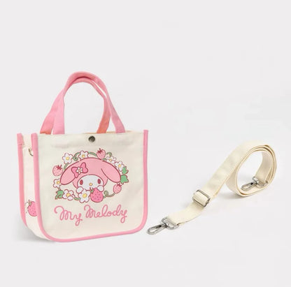 Sanrio 2ways Tote Bag Hello Kitty My Melody Cinnamoroll Pompompurin Shoulder Bag Handbag