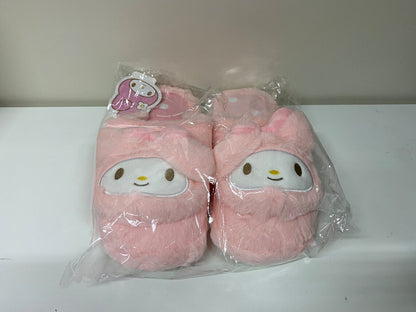 Sanrio My Melody Pink Fluffy Big Head Fur Winter Slippers