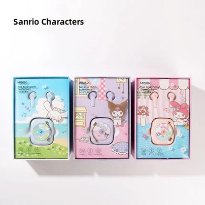 Sanrio Record Player Style TWS Bluetooth Earphones My Melody Kuromi Cinnamoroll Pochacco