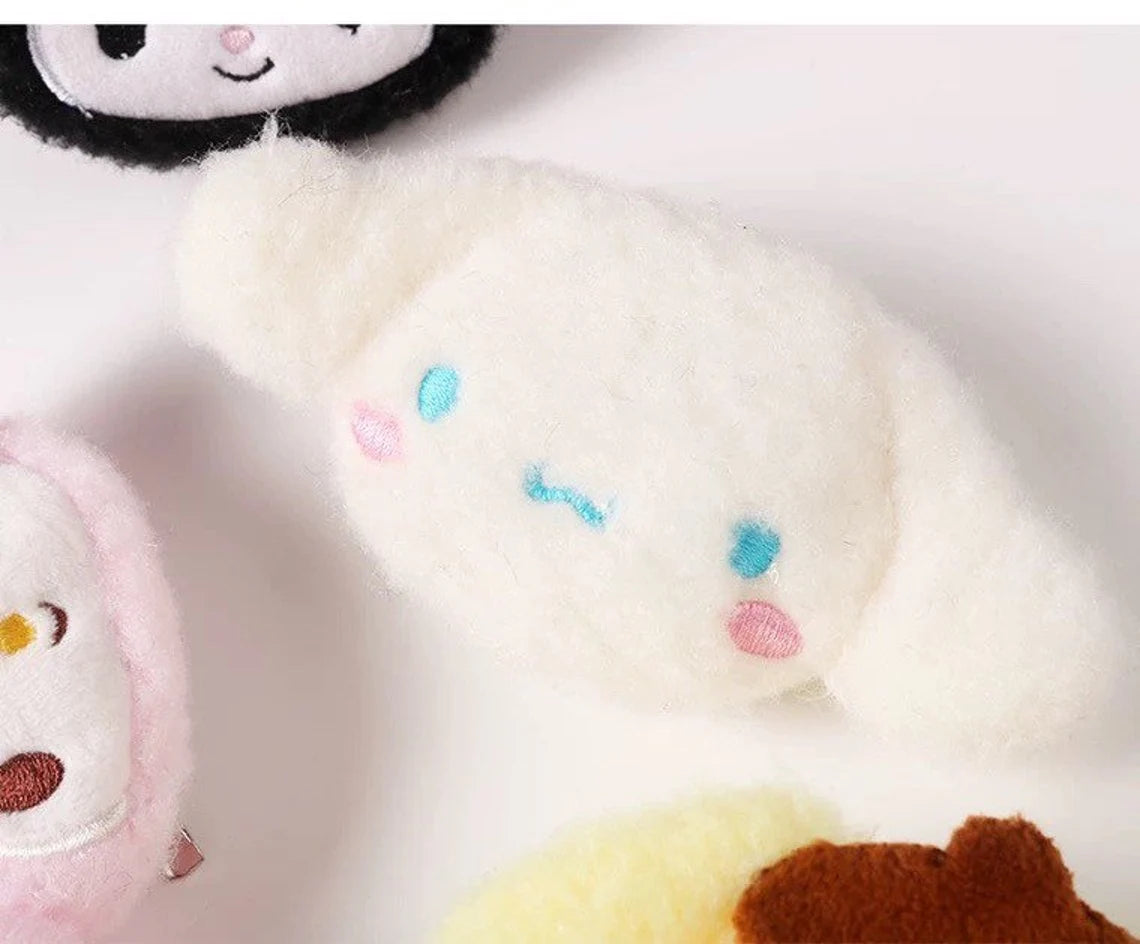 Sanrio 2 Ways Wool Felt Brooch & Hair Clip Hello Kitty My Melody Kuromi Cinnamoroll Pompompurin