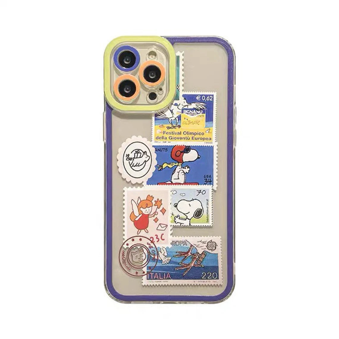 Cartoon Design Cute White Dog and Friends Charlie Sally Linus Stamps iPhone Case 6 7 8 PLUS SE2 XS XR X 11 12 13 14 15 Pro Promax 12mini 13mini