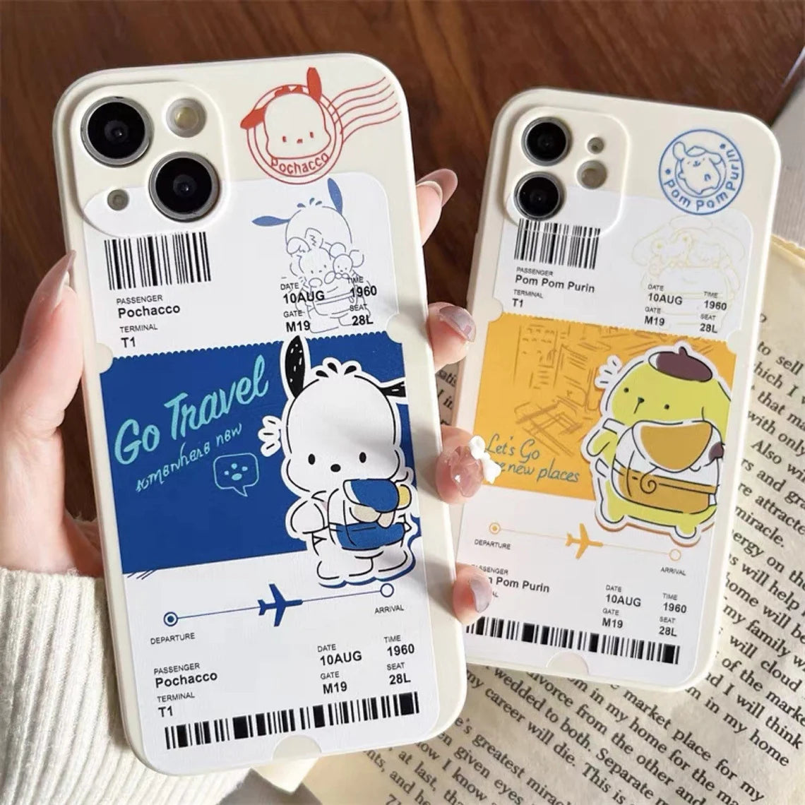 Japanese Cartoon Travel Ticket PN PC iPhone Case 6 7 8 XS XR X 11 12 13 14 15 Pro Promax 12mini 13 mini