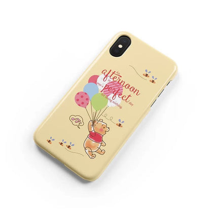Cute Honey Bear Winnie with Balloons Afternoon Prefect iPhone Case PLUS XS XR X 11 12 13 14 15 Pro Promax