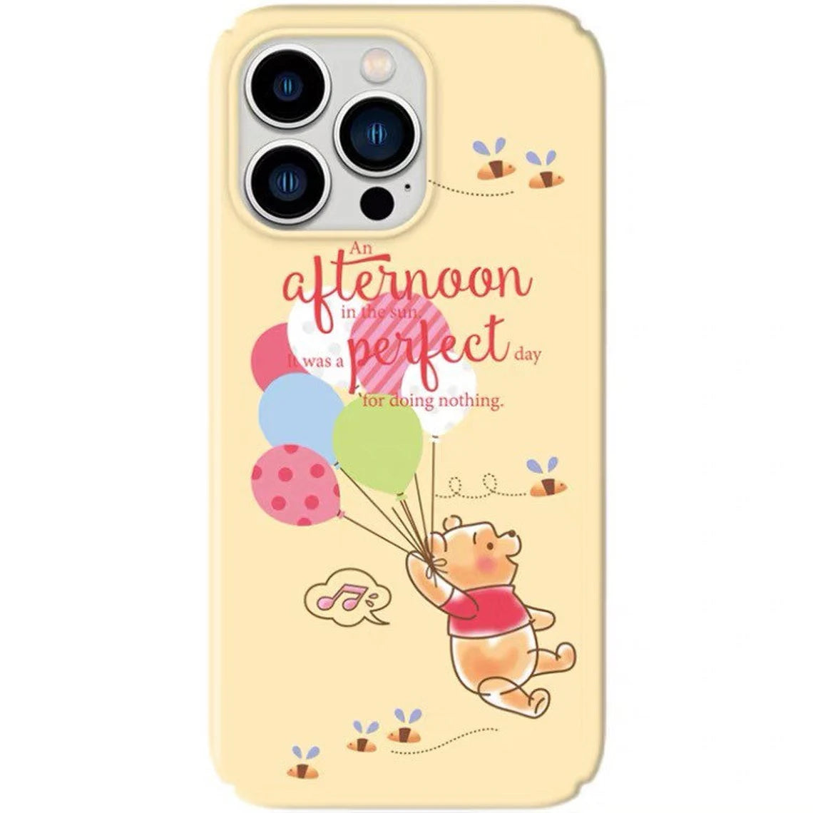 Cute Honey Bear Winnie with Balloons Afternoon Prefect iPhone Case PLUS XS XR X 11 12 13 14 15 Pro Promax