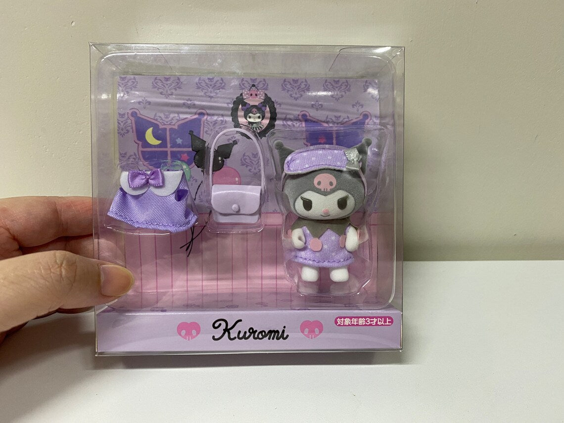 Japan Sanrio Kuromi Little Pajamas Mini Doll Toy Collections